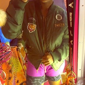 Green bomber jacket