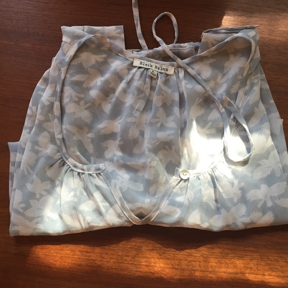 Black Rainn Blouse with Birds