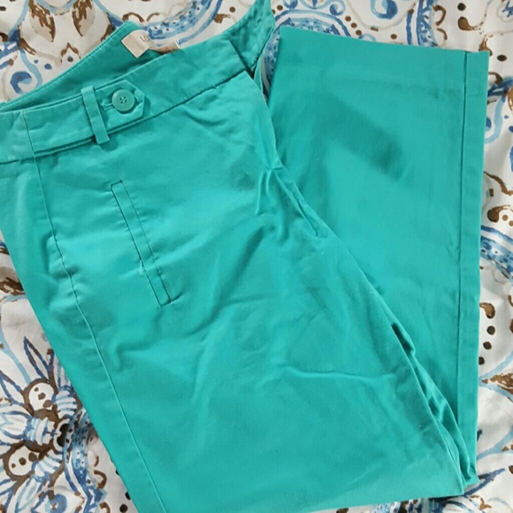FLASH DEAL teal work Capris from Anne Taylor Loft.