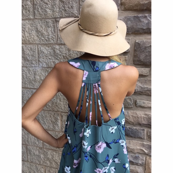 Floral Sage Tank Dress - Picture 3 of 3