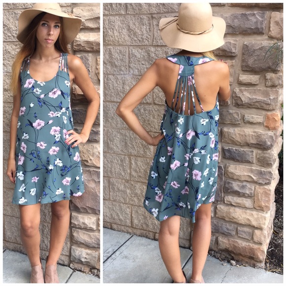 Floral Sage Dress - Picture 2 of 3