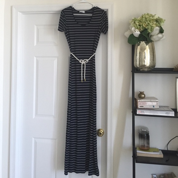 Nautical, Calvin Klein Maxi Dress with Waist Tie