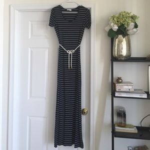 Nautical, Calvin Klein Maxi Dress with Waist Tie