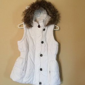 White puff vest