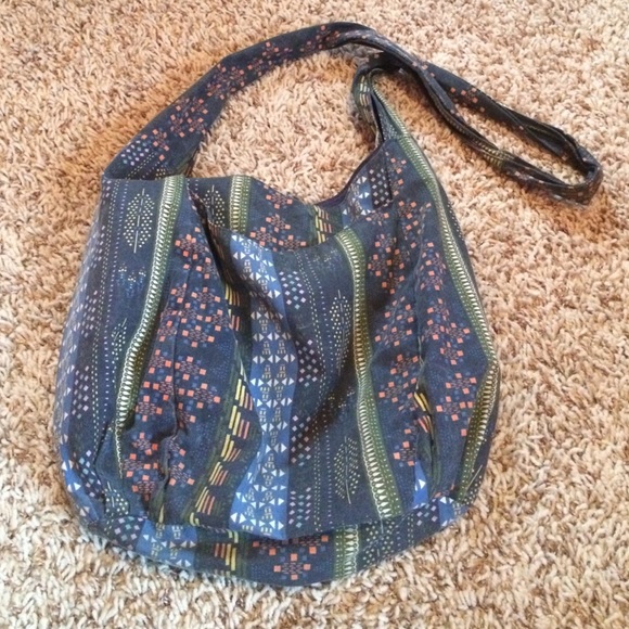 Tribal print over the shoulder tote