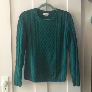 Turquoise cable knit sweater!