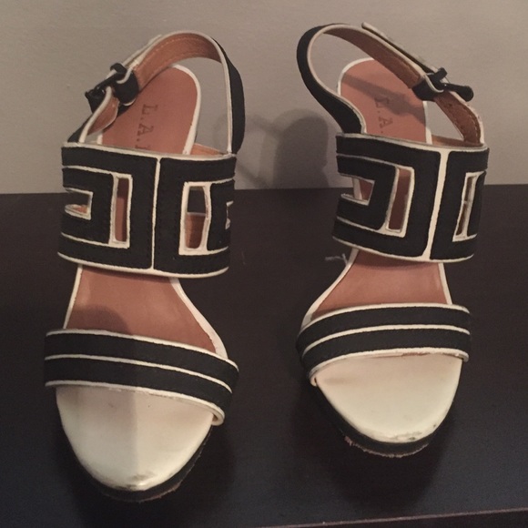 LAMB black and white heels