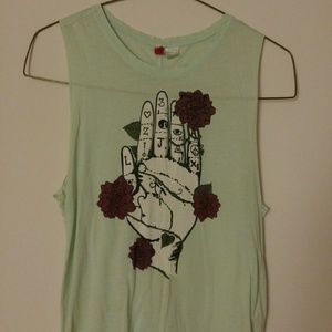 Cutoff hamsa tank top