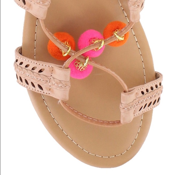 πHPπ MIA Pom Pom Baha Flat Braided Sandals 9.5 - Picture 2 of 4