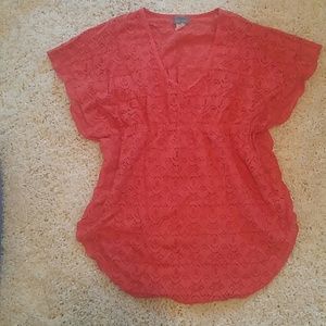 Lace see through swimsuit cover up