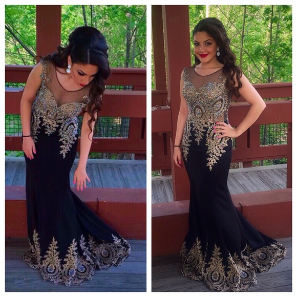 Group USA Dresses Group Usa Black And Gold Prom Dress Poshmark