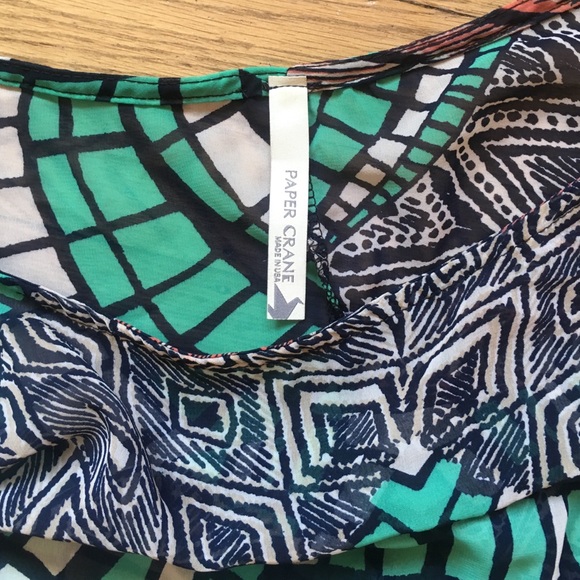 Sheer Patterned Blouse With Tie & Keyhole Sleeves - image 4