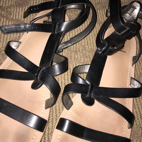 Black gladiator sandals