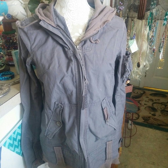 B.B.Dakota Grey Gray distressed Jacket Size XL