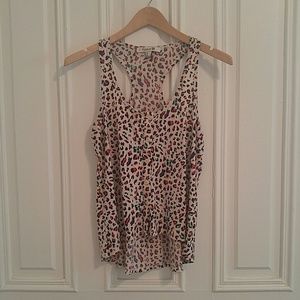 Fun printed racer-back crop top