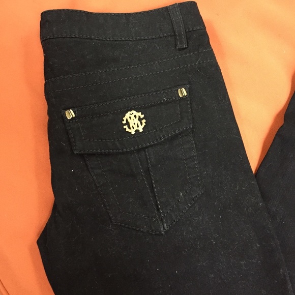 Roberto cavalli black flap pocket jeans size 42