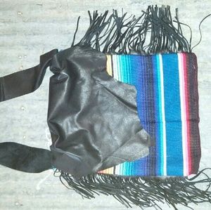 Serape and Leather purse