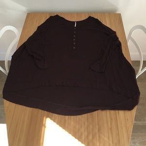 High low oversized maroon free people