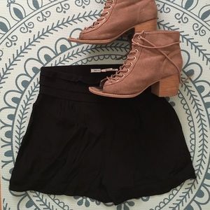 Urban Outfitters black high waisted tap shorts