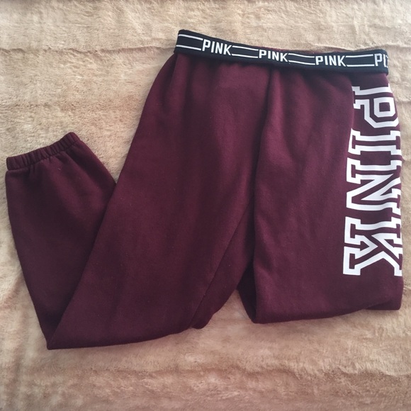 VS PINK maroon sweatpants