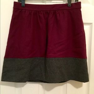 Grey and maroon wool JCrew skirt
