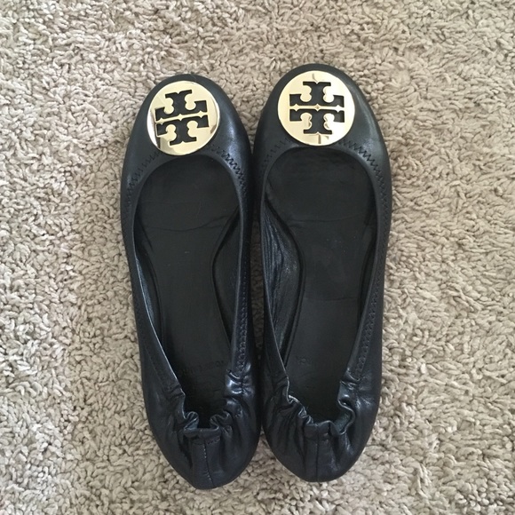 Tory Burch Reva Flats (Gold Logo)