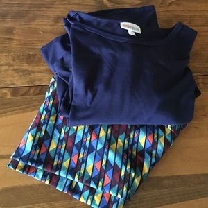 Lularoe outfit. OS Leggings & Small Irma