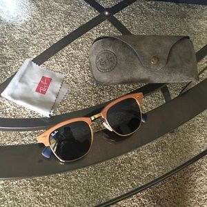 Wood framed ray ban club masters