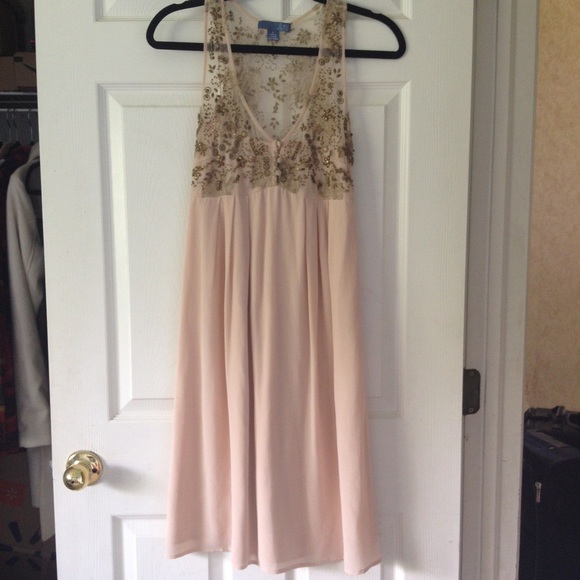 Anthropologie Flickering Slip pink dress