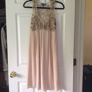 Anthropologie Flickering Slip pink dress