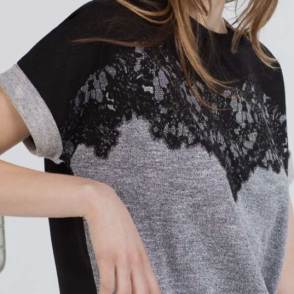 Zara Tops - ❌SOLD❌ NWT Zara Mixed Lace Top Size Small