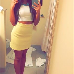 Zara yellow mini skirt