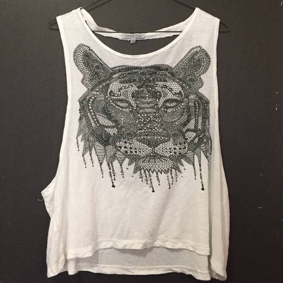White top with tiger