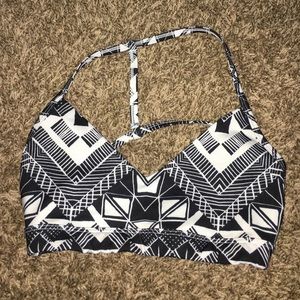Black and White Sports Bra