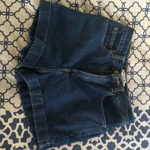High waisted denim shorts