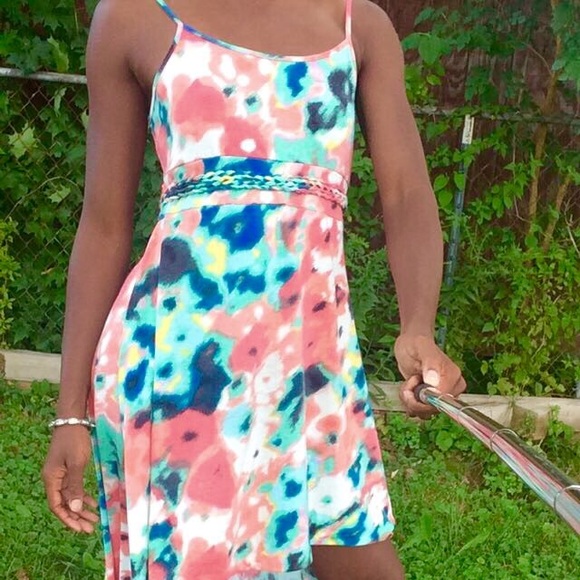 Xhilaration Paint Splash High-Low Dress