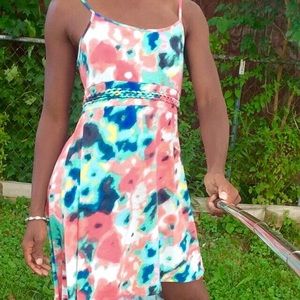 Xhilaration Paint Splash High-Low Dress