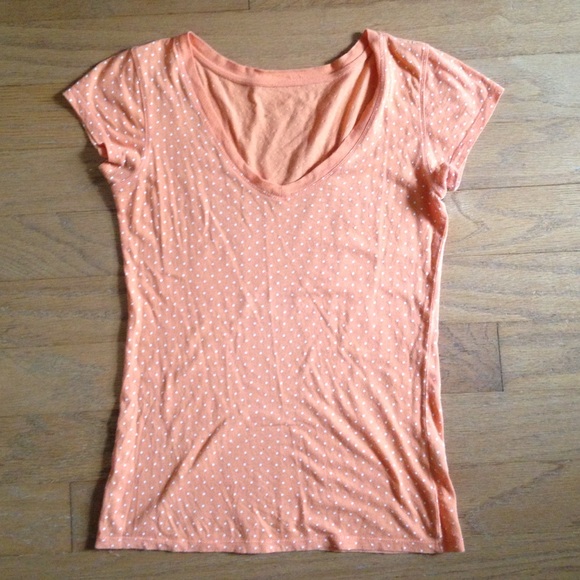 Aeropostale Orange Polka Dot T-shirt