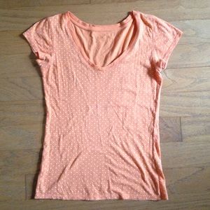 Aeropostale Orange Polka Dot T-shirt
