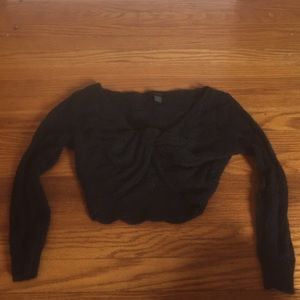 Express Black sweater crop top