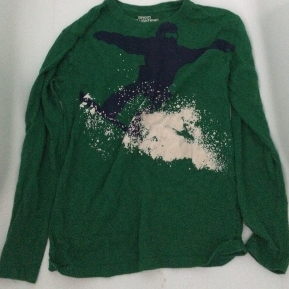 J.Crew green snow limits snow boarder top. Kids 14