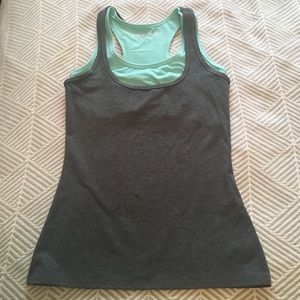 Soybu: gray/ turquoise athletic tank