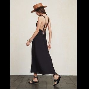 Reformation lace-up back dress