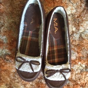 2 pairs Mia Loafers. Lined. One black/one brown.