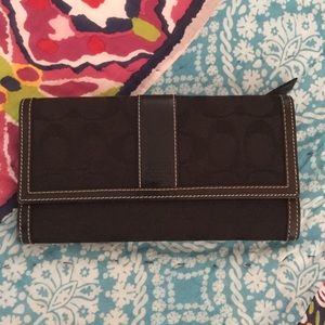 AUTHENTIC Coach canvas checkbook wallet