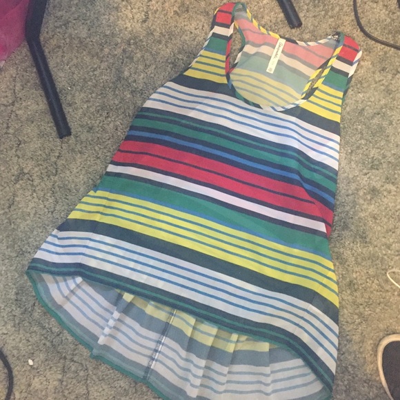 Aeropostale sheer rainbow shirt size m