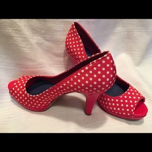 Nine West Polka Dot Pumps Red