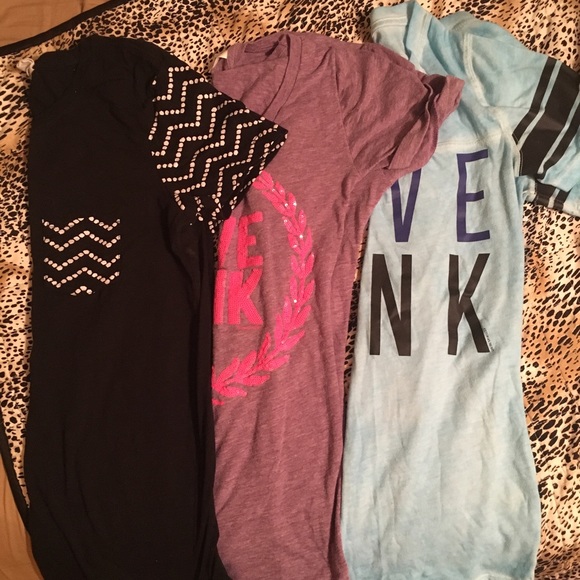 Pink Victoria secret v-necks and sweatshirts