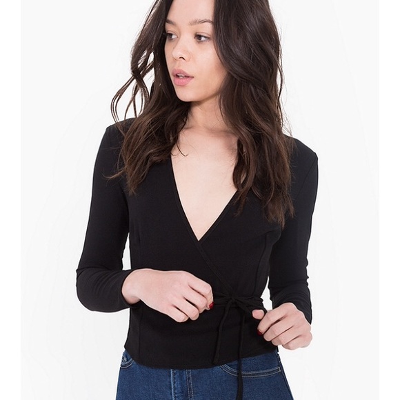 American Apparel Crepe Wrap Top