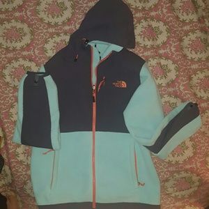 THE NORTH FACE blue and pink fleece jacket